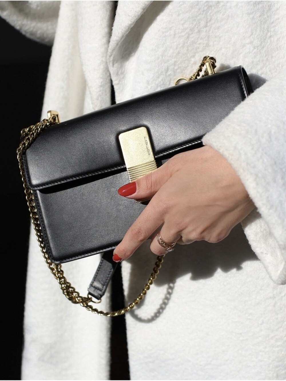 Alma Gold Edition Black Box Leather Bag | Like New